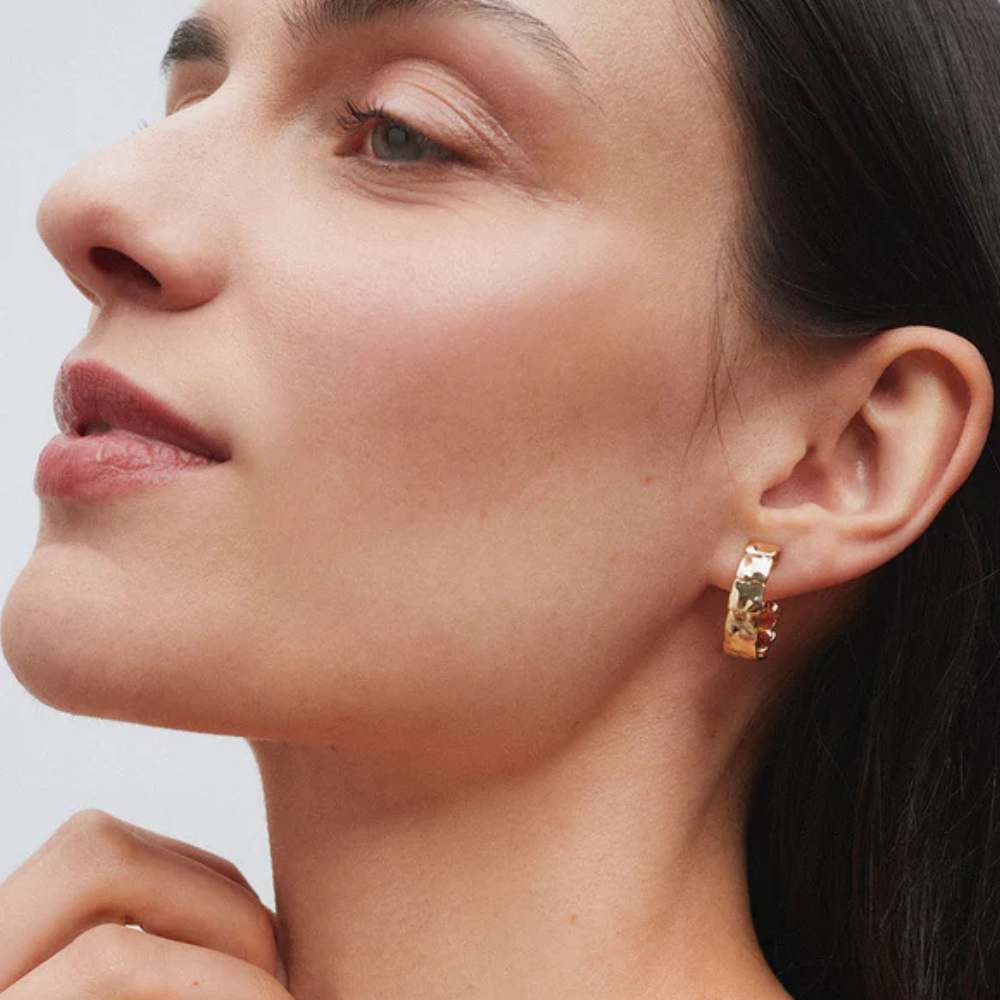 BRINCOS VIDAL & VIDAL EM BRONZE COM BANHO DE OURO 18K
