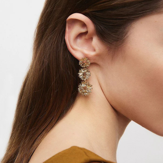 BRINCOS VIDAL & VIDAL EM BRONZE COM BANHO DE OURO 18K