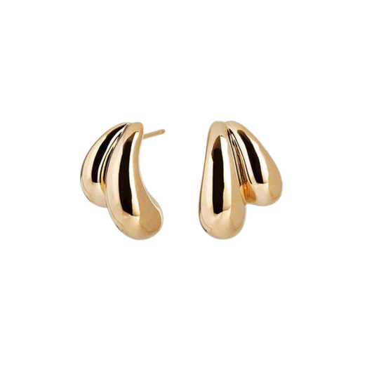 BRINCOS VIDAL & VIDAL EM BRONZE COM BANHO DE OURO 18K