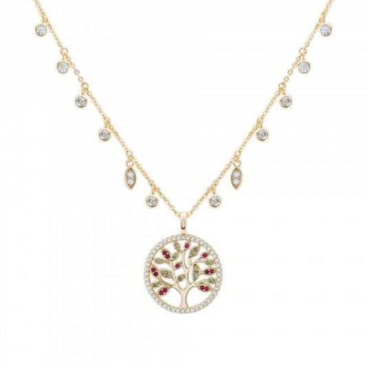 COLAR UNIKE JEWELLERY FUN TREE OF LIFE JOIA PRATA 925 UK.CL.1205.0075