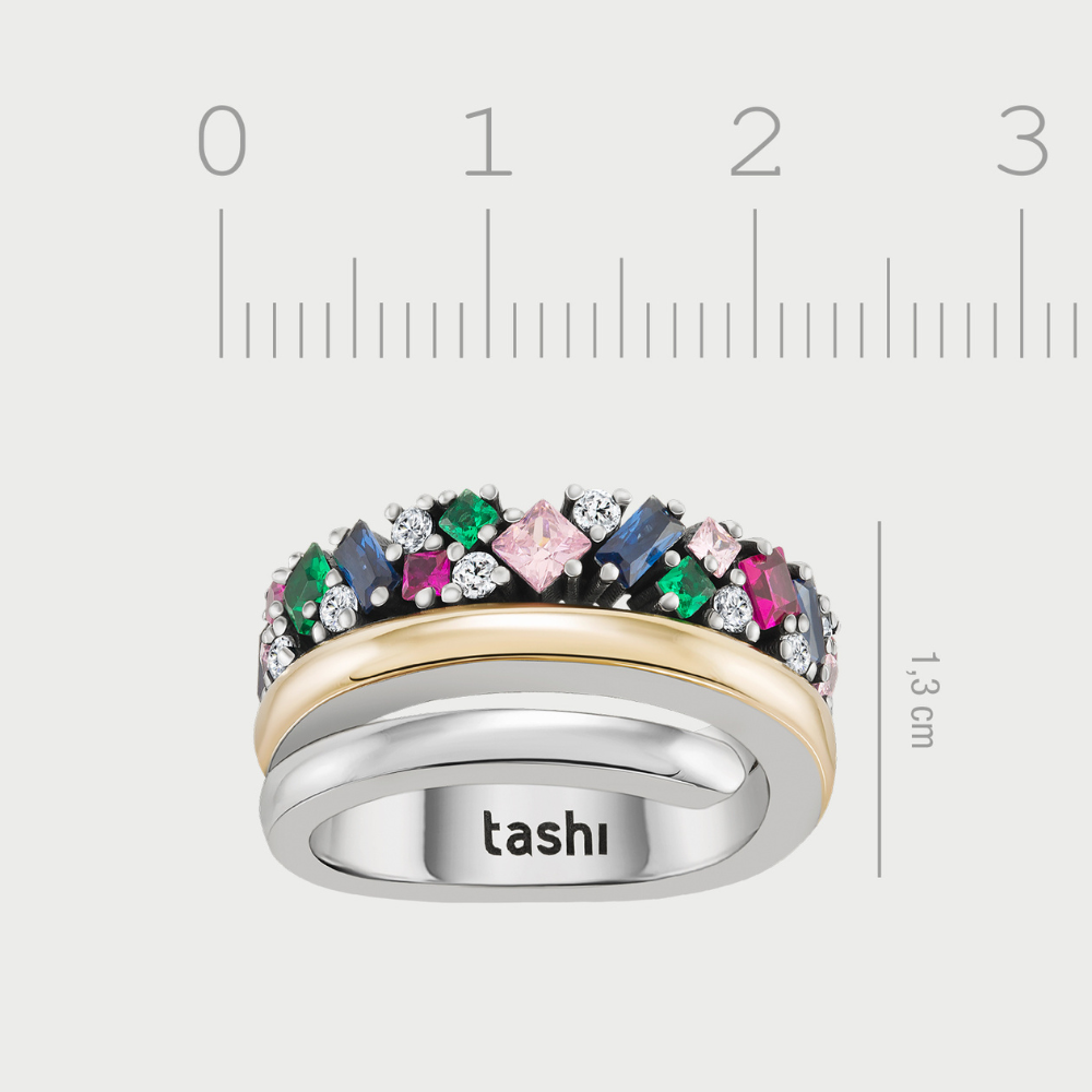 ANEL TASHI LUIS CARVALHO III 16 PRATA 925% 9,9GR OURO 375% 0,8GR
