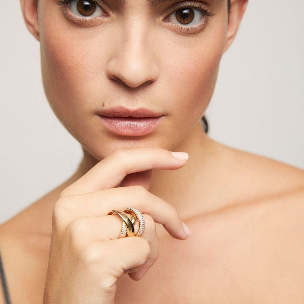 ANEL VIDAL & VIDAL EM BRONZE COM BANHO DE OUR 18K