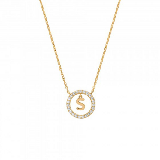 COLAR UNIKE EM PRATA 925% LETRA S