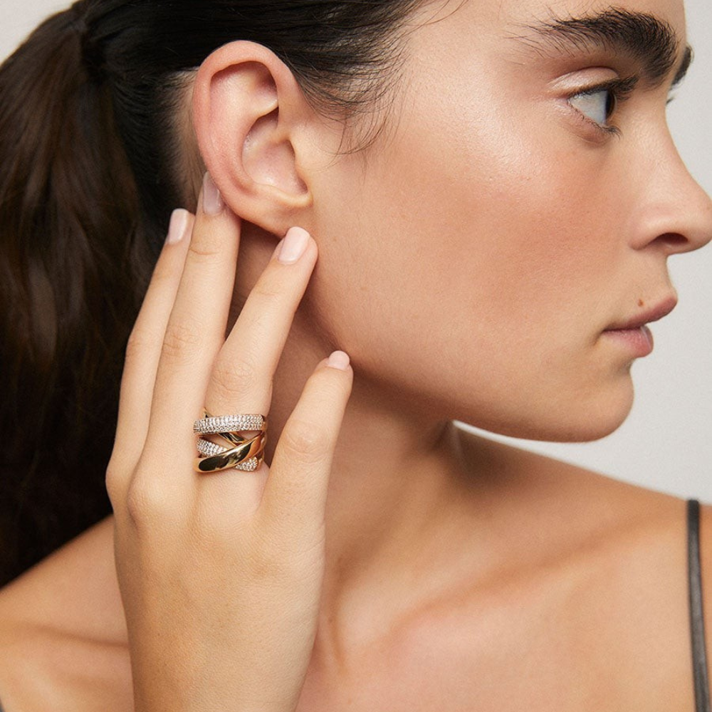ANEL VIDAL & VIDAL EM BRONZE COM BANHO DE OUR 18K