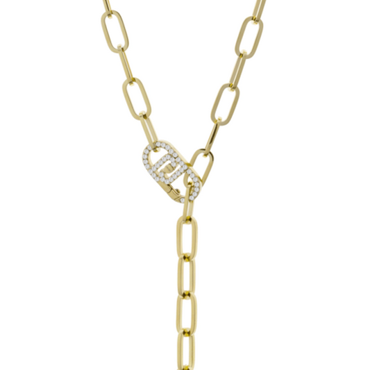 COLAR LIU JO EM AÇO COM CRISTAIS LJ2619