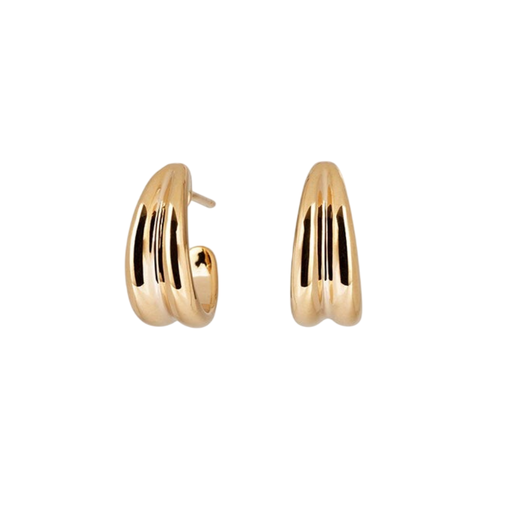 BRINCOS VIDAL & VIDAL EM BRONZE BANHADO A OURO DE 18KT