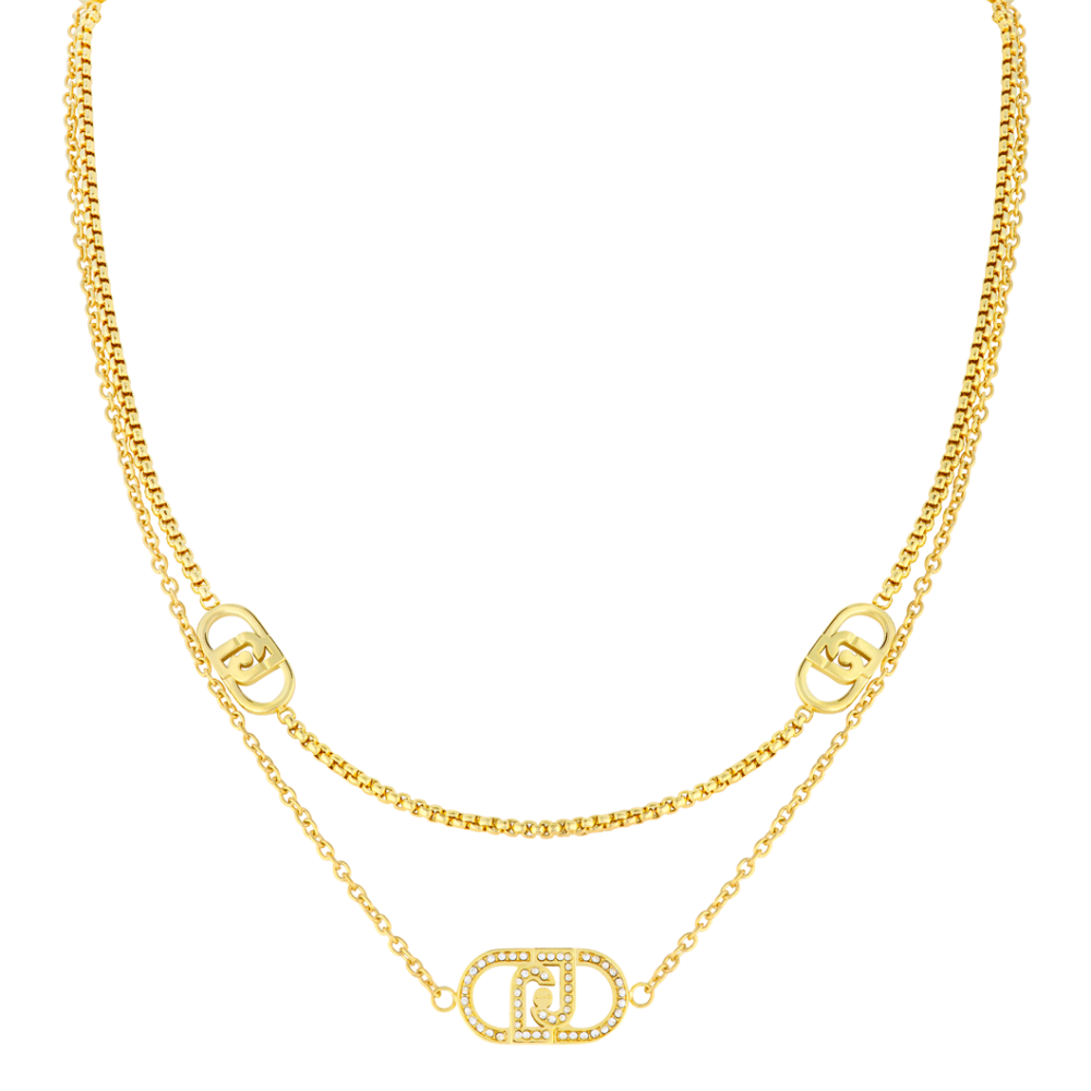 COLAR LIU JO EM AÇO COM CRISTAIS LJ2907