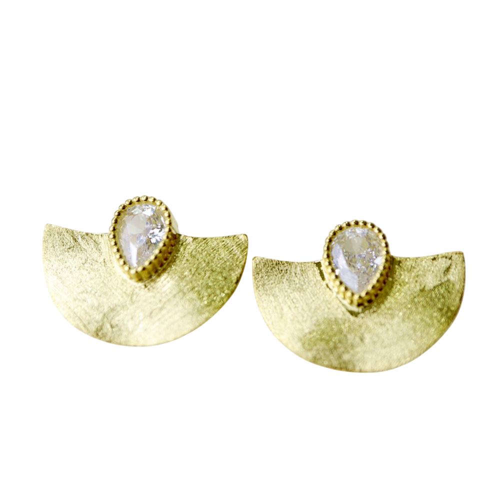 BRINCOS EM PRATA 925% DOURADO COM ZIRCONIAS