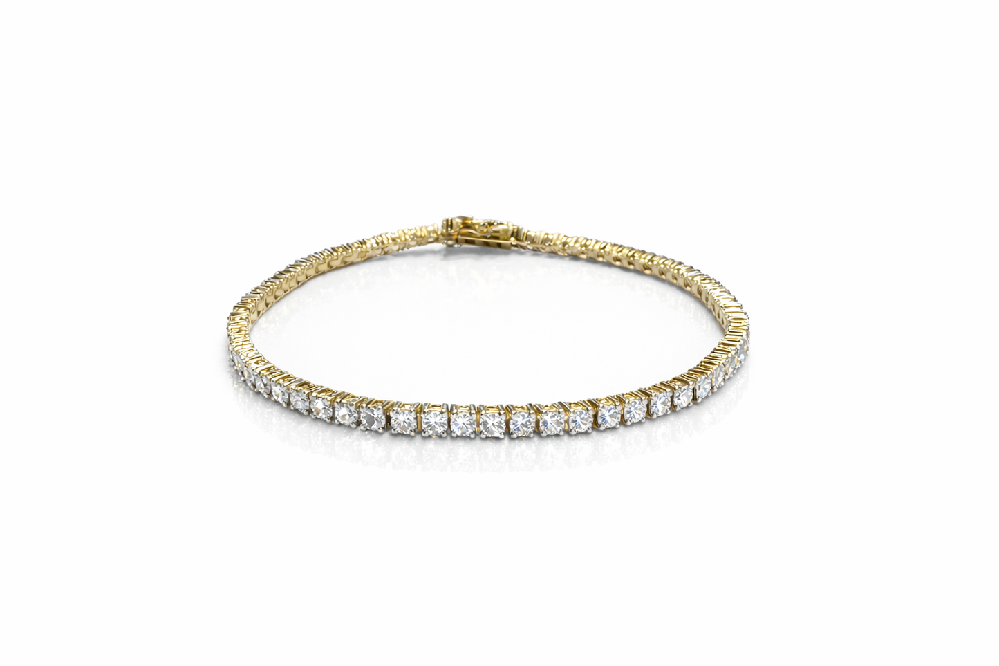 PULSEIRA TENNIS JOALHARIA EM OURO 14K COM DIAMANTES LAB-GROWN 5.07CT CERTIFICADO IGI
