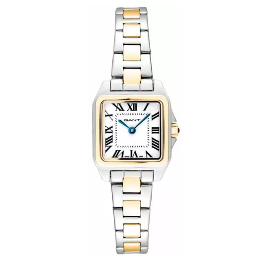 RELÓGIO GANT SENECA BRANCO AÇO BICOLOR