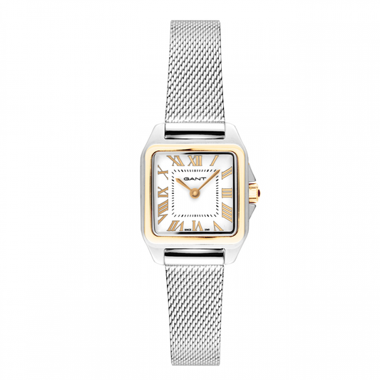 RELOGIO GANT SENECA 22 BRANCO BICOLOR MILANESA