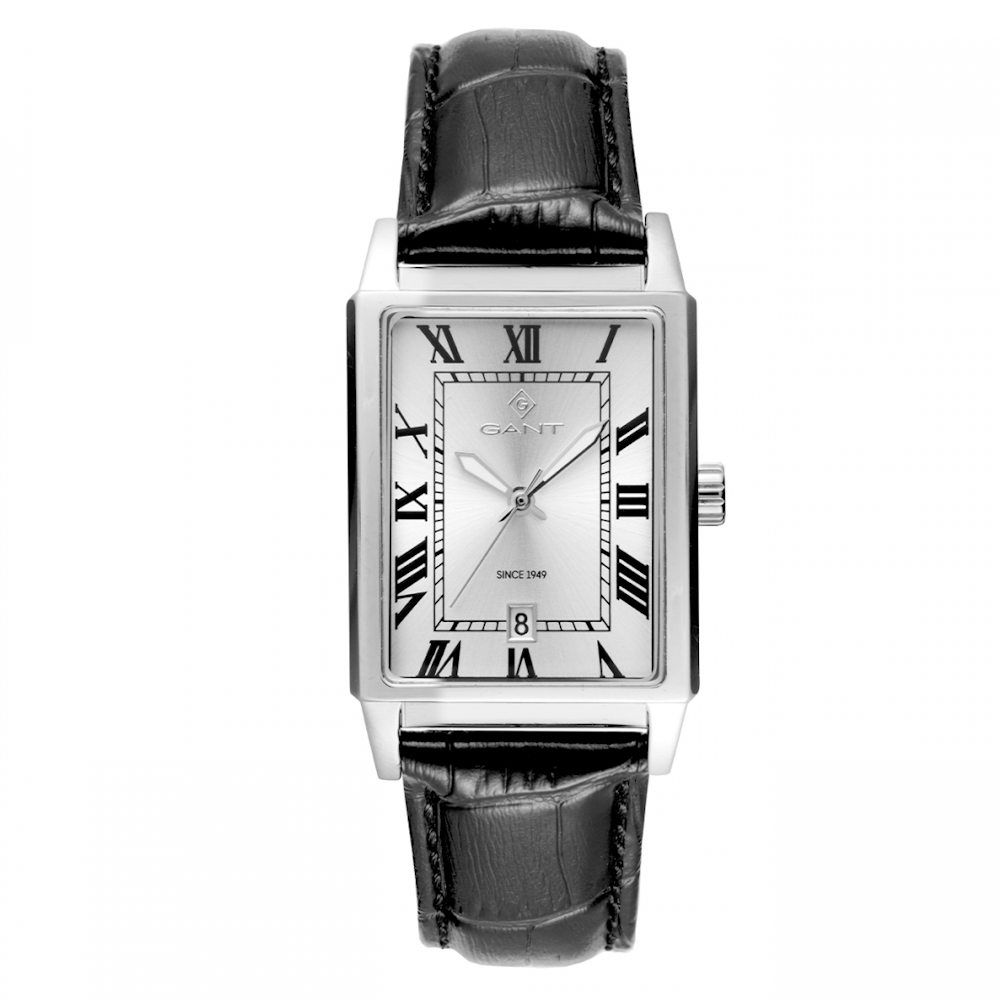 RELOGIO GANT STATEN ISLAND 28.5MM PRATEADO PELE PRETA