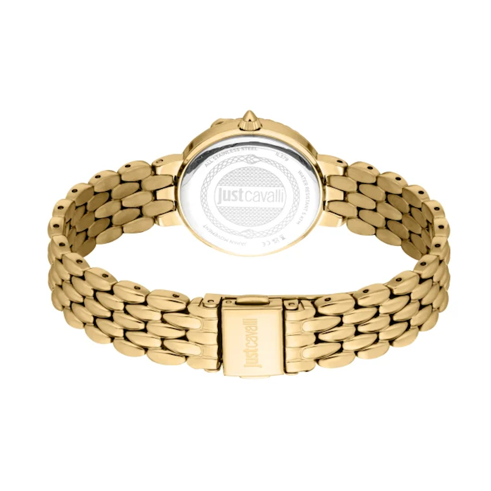 Relógio Just Cavalli Rosa Snake Yellow Gold Green