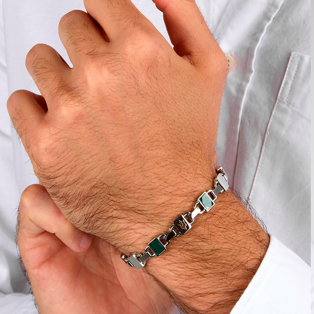 PULSEIRA MASERATI EM AÇO + CERÂMICA "JM424ATZ43"