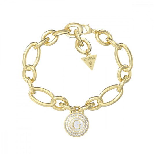 PULSEIRA GUESS EM AÇO DOURADA COM CRISTAIS