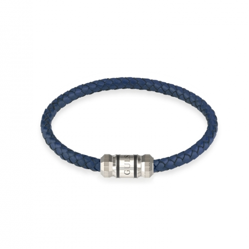 PULSEIRA GUESS HOMEM PELE AZUL FECHO AÇO