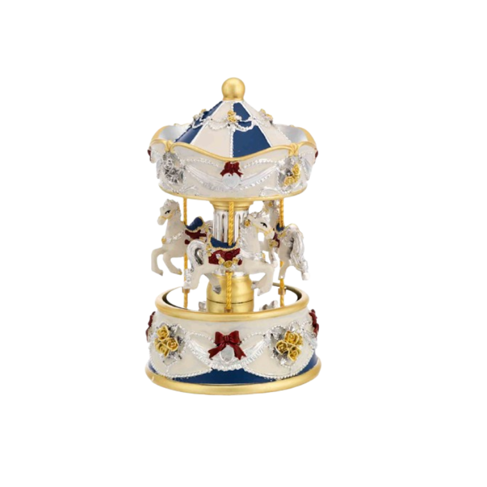 CARROSSEL CAVALOS AZUL 16 CMS