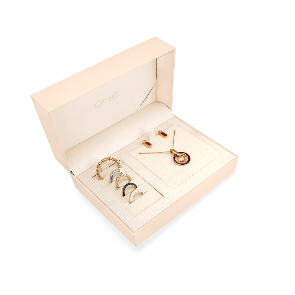 SET COLAR E BRINCOS ONE SENHORA MOOD ROUGE GOLD