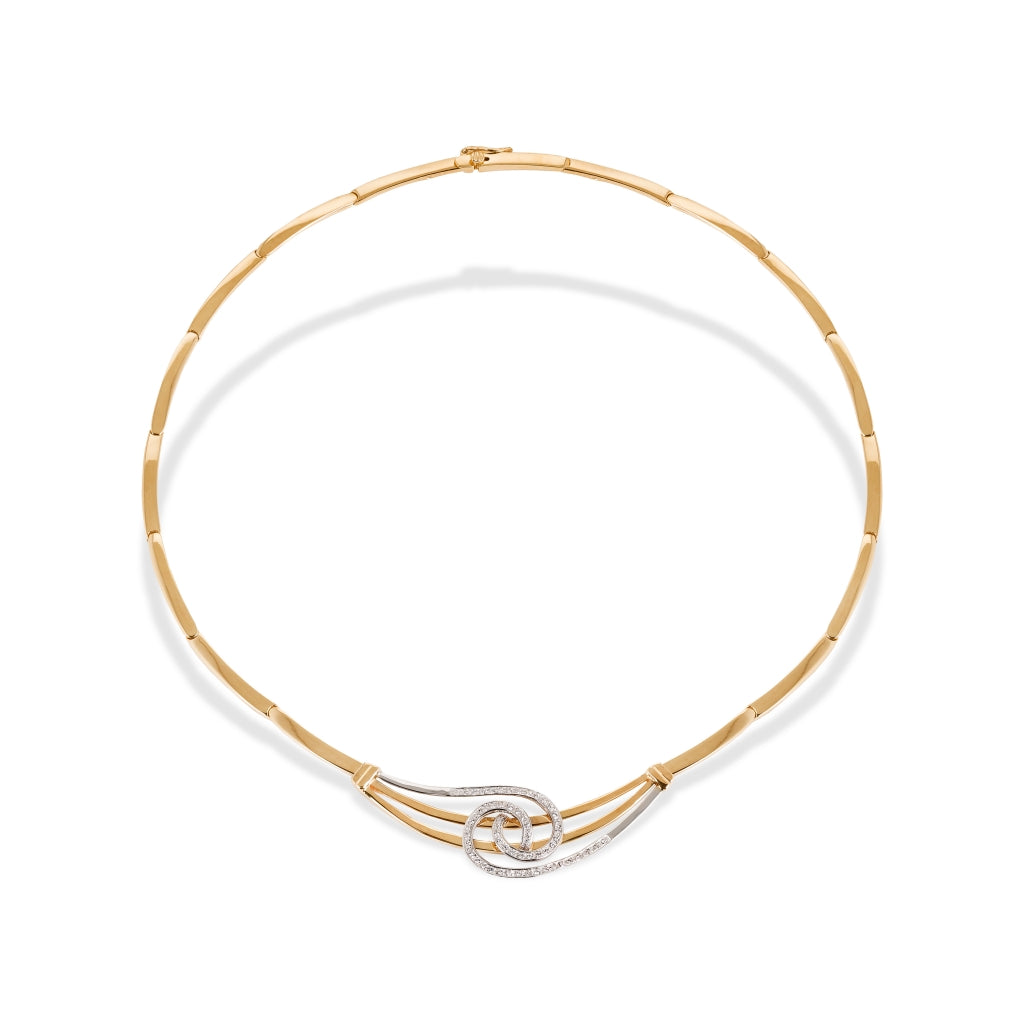 colar em ouro com zircônias