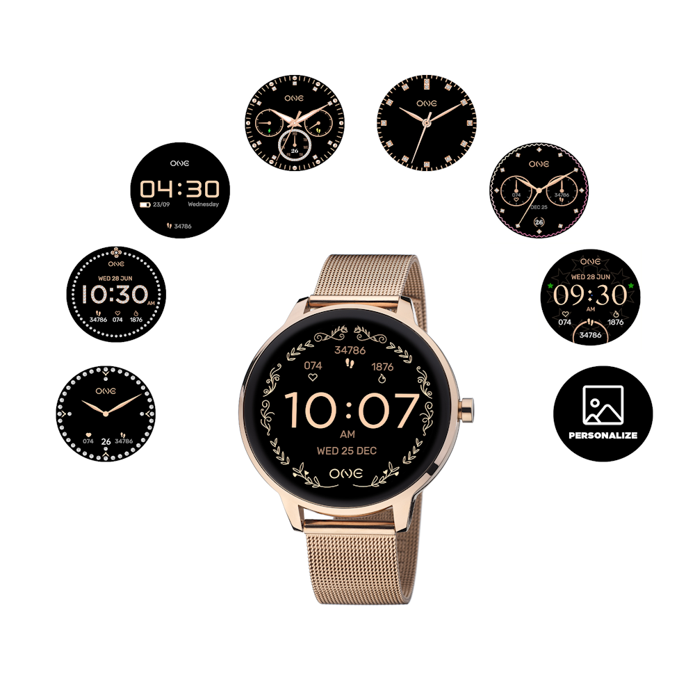 RELÓGIO SMARTWATCH ONE QUEENCALL ROSEGOLD MESH