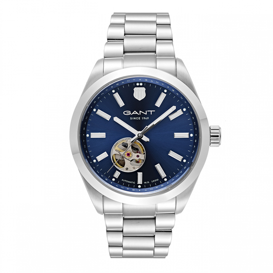 RELÓGIO GANT PRESTIGE AUTOMÁTICO EM AÇO MOSTRADOR AZUL