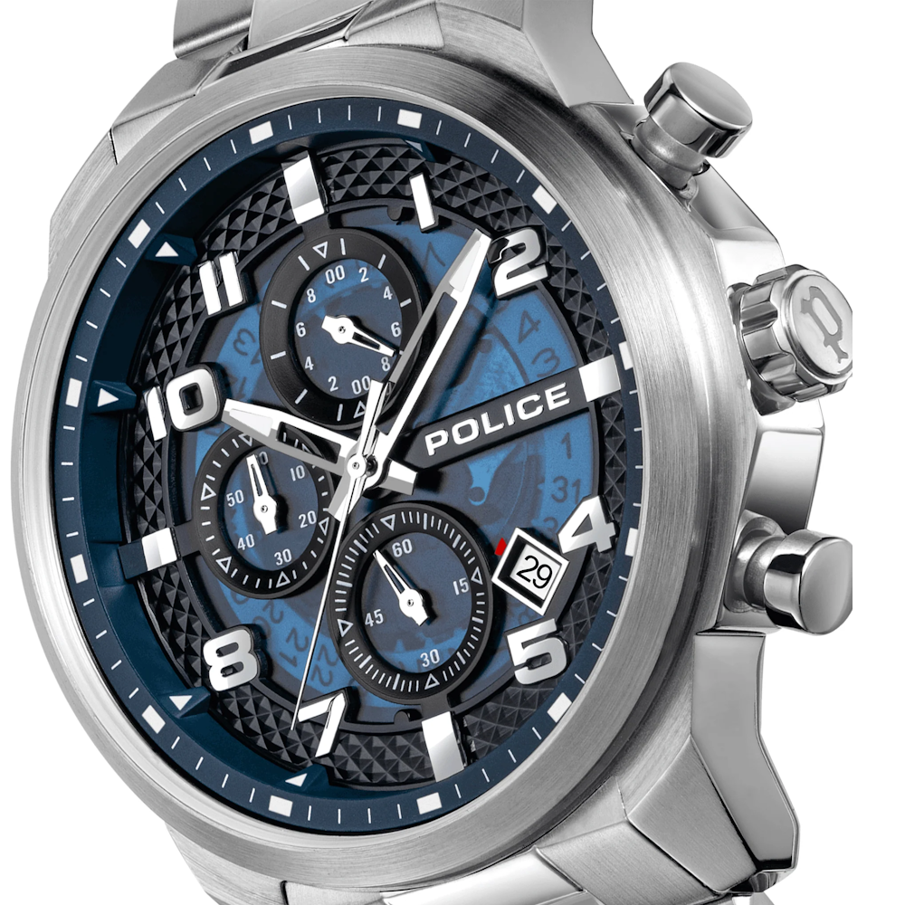 RELOGIO POLICE SOUL CRONO M/AZUL B/SS