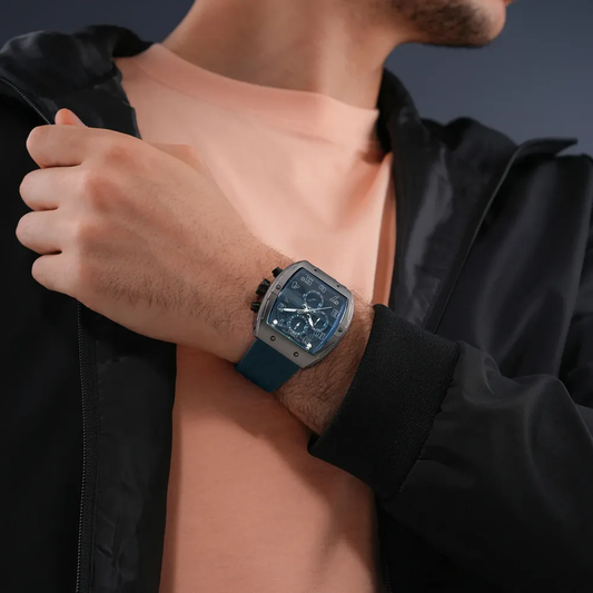 RELOGIO POLICE COSWIG MF IPGUN M/ AZUL B/ SILICONE PEWGO0063102