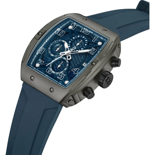 RELOGIO POLICE COSWIG MF IPGUN M/ AZUL B/ SILICONE PEWGO0063102