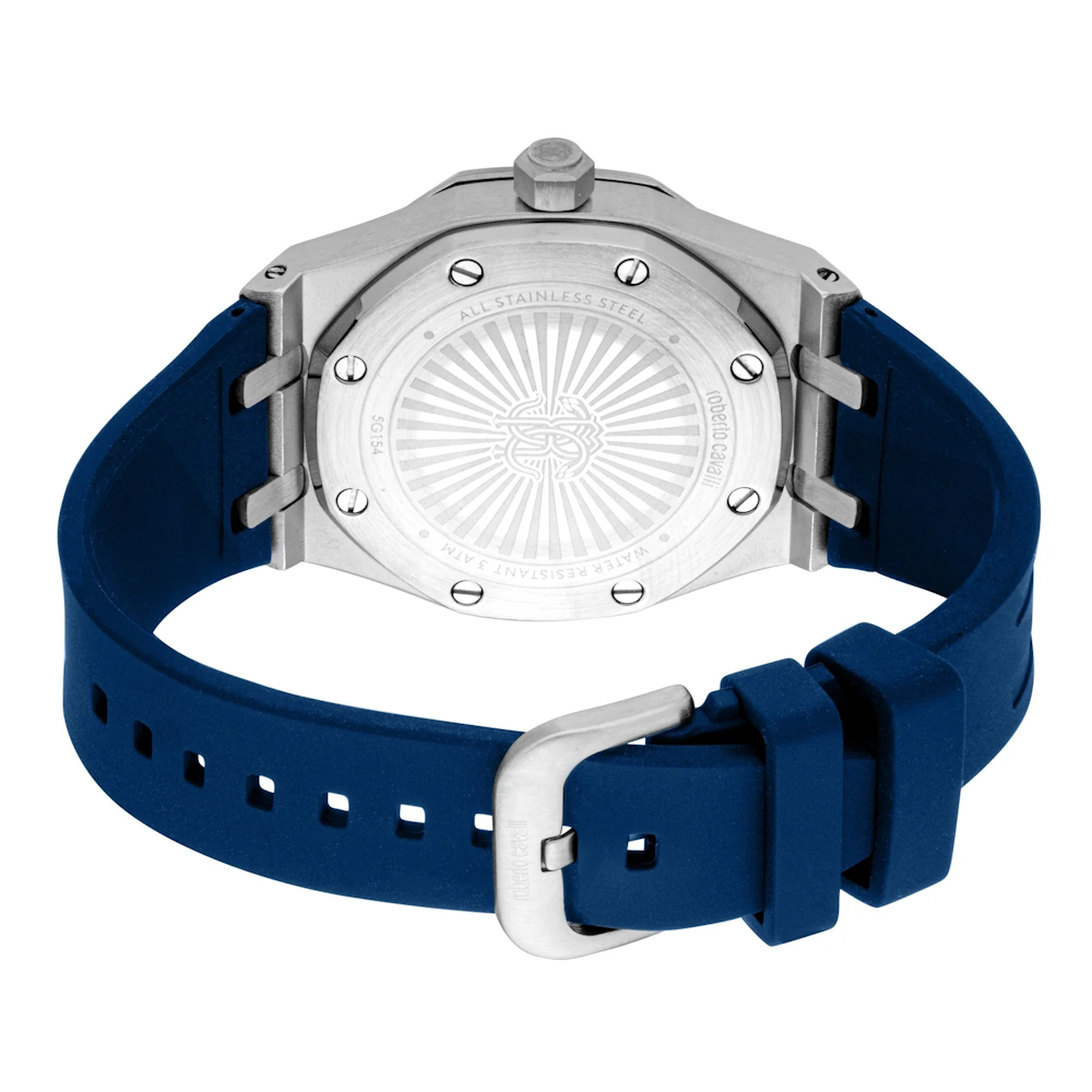 RELOGIO ROBERTO CAVALLI IMPERO BRAC. AZUL MSTR. AZUL 42X53 3H