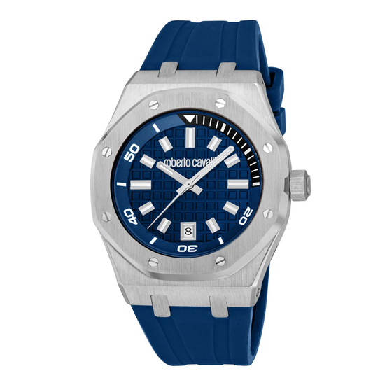 RELOGIO ROBERTO CAVALLI IMPERO BRAC. AZUL MSTR. AZUL 42X53 3H