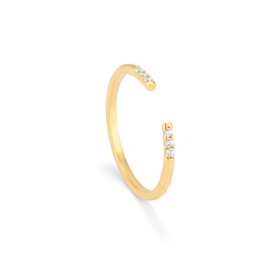 ANEL RADIANT EM PRATA 925% DOURADA COM ZIRCÓNIAS