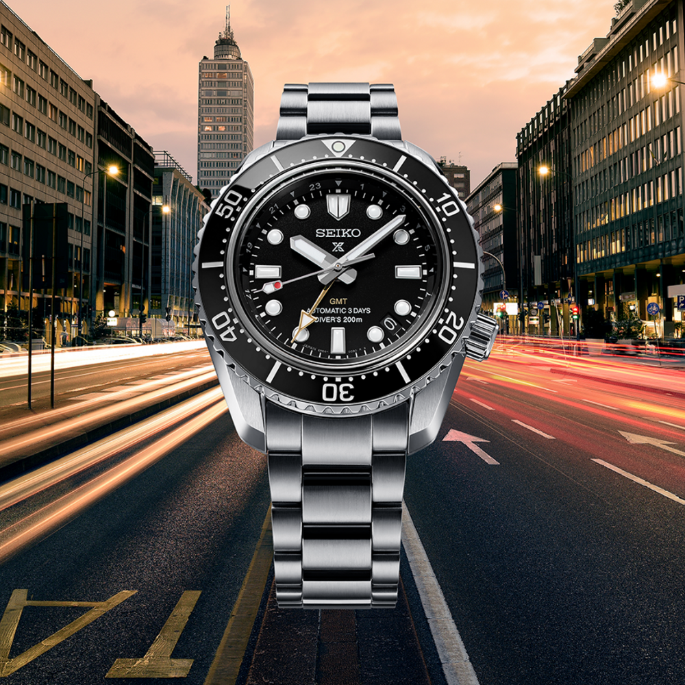 RELÓGIO SEIKO PROSPEX REEDIÇÃO 1968 GMT 6R54 PRETO