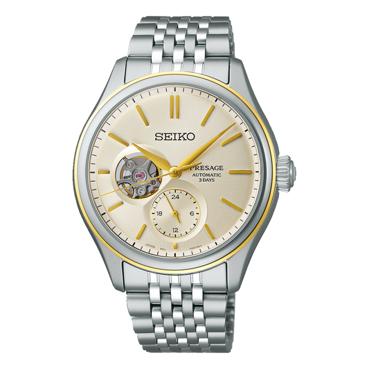 RELOGIO SEIKO SPB480J1 PRESAGE CLASSIC SERIES SKELETON BICOLOR