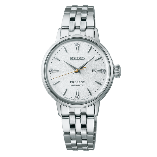 RELÓGIO SEIKO PRESAGE COCKTAIL 2R PRATEADOCOM DIAMANTES