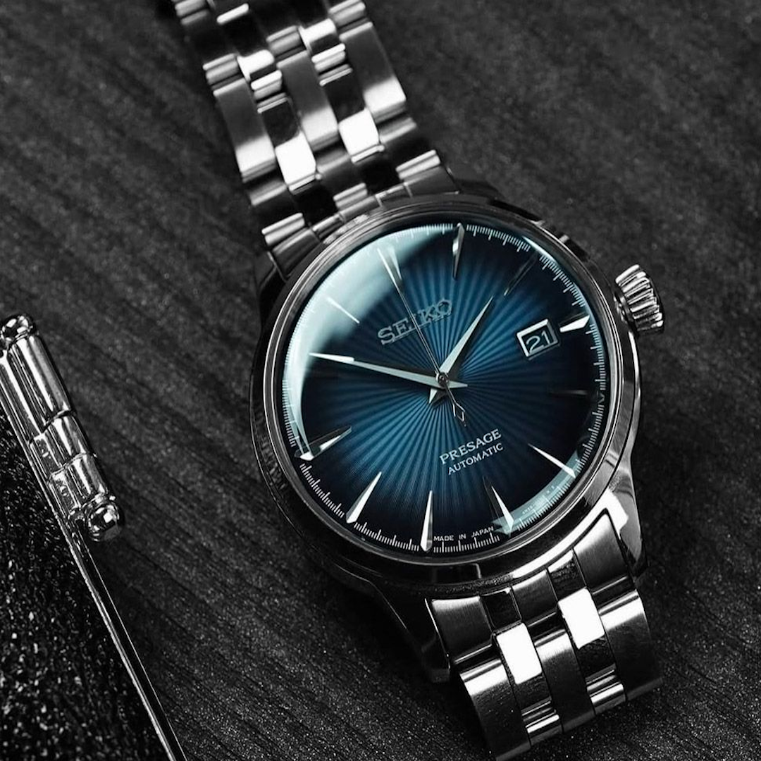 RELÓGIO SEIKO PRESAGE COCKTAIL AUTOMÁTICO 4R35 AZUL