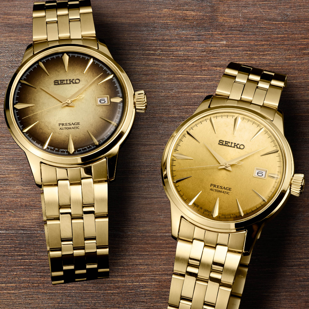 RELÓGIO SEIKO PRESAGE DOURADO "SRPK48J1"