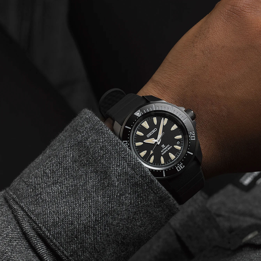 RELÓGIO SEIKO PROSPEX MAR SAMURAI 4R35 PRETO SILICONE