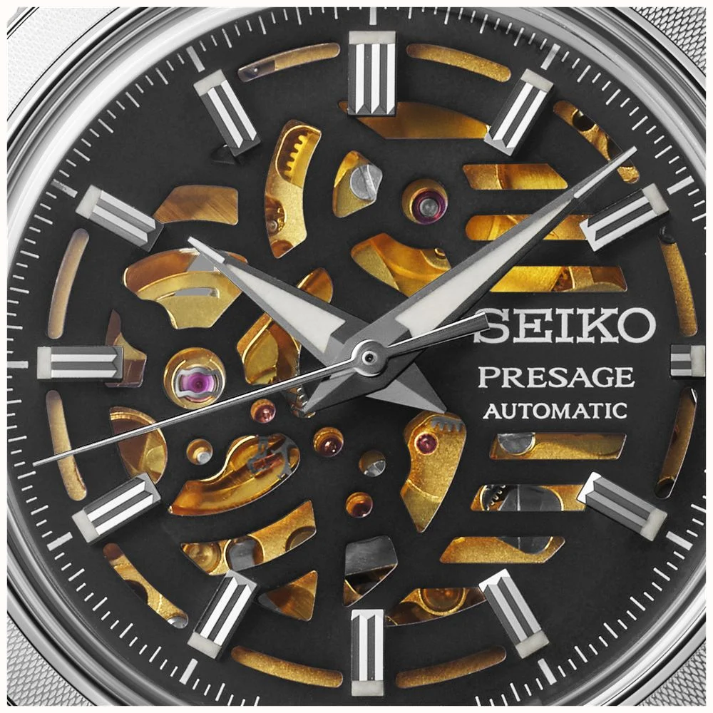RELOGIO SEIKO PRESAGE STYLE60'S SKELETON 4R72 PRETO