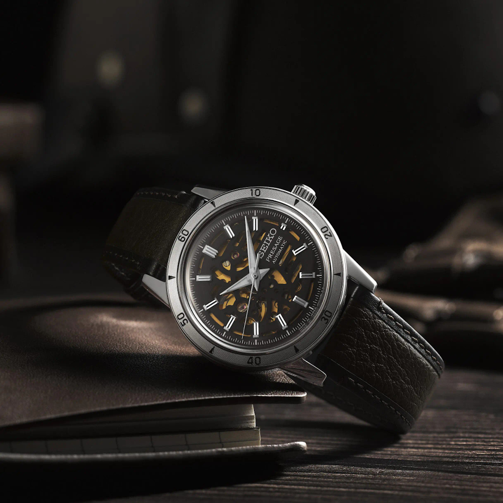 RELOGIO SEIKO PRESAGE STYLE60'S SKELETON 4R72 PRETO