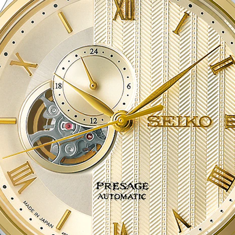 RELOGIO SEIKO PRESAGE 4R39 MOST. CHANPANHE BICOLOR
