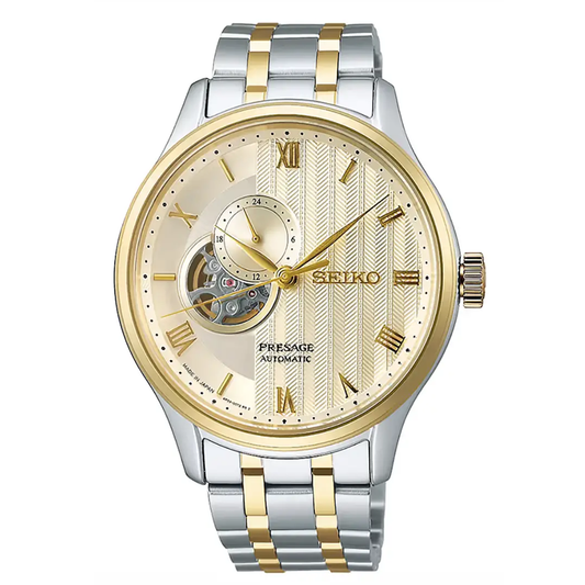 RELOGIO SEIKO PRESAGE 4R39 MOST. CHANPANHE BICOLOR