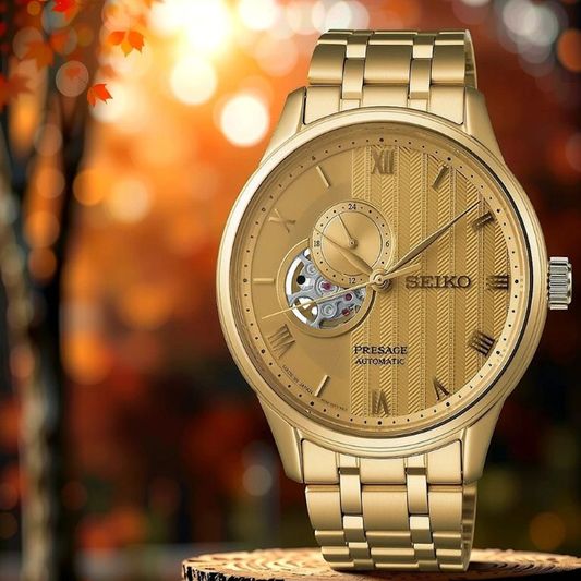 RELÓGIO SEIKO PRESAGE AUTOMÁTICO JAPONESE GARDEN DOURADO