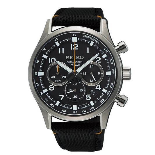 RELÓGIO SEIKO SPORTS CRONÓGRAFO 8T63 PRETO E NYLON