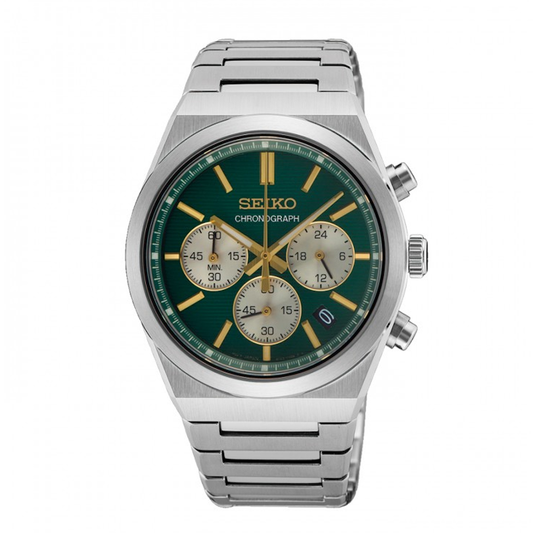 RELÓGIO SEIKO ESSENTIALS CRONÓGRAFO MOSTRADOR VERDE