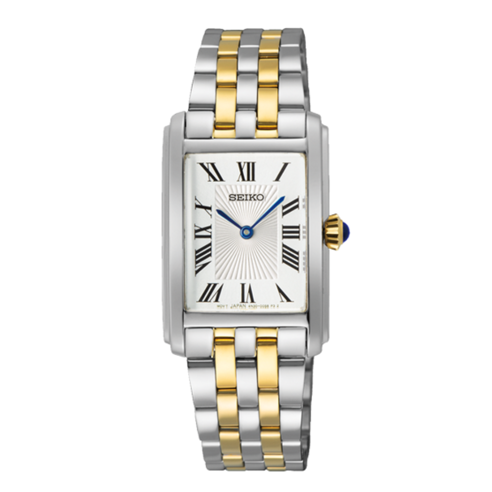 SEIKO SE LADIES QUARTZO 2P RECTANGULAR BICOLOR