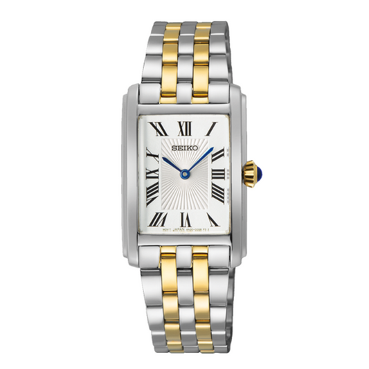 SEIKO SE LADIES QUARTZO 2P RECTANGULAR BICOLOR