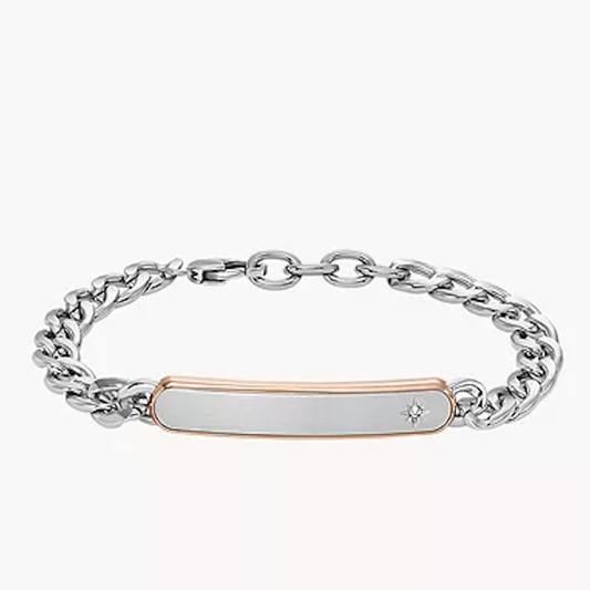 PULSEIRA FOSSIL EM AÇO BICOLOR JF04395998