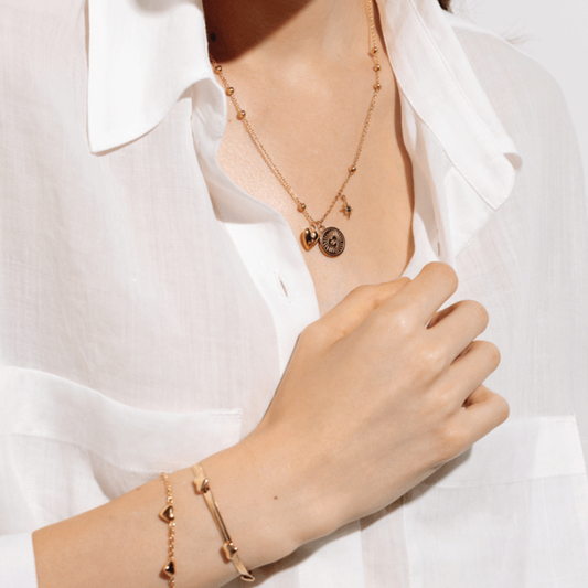 PULSEIRA LIU JO EM AÇO COM CORAÇÕES LJ3192