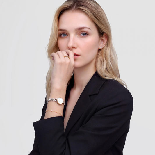 RELOGIO DANIEL WELLINGTON SENHORA PETITE MINI 19 ARCH 3-LINK BICOLOR