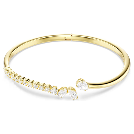 Bracelete Swarovski Mesmera Combinação de lapidações, Branca, Acabamento em ouro de 18 quilates